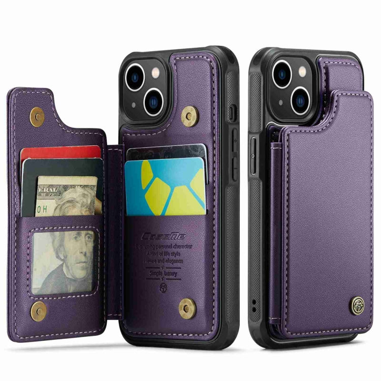 For iPhone 13 CaseMe C22 Card Slots Holder RFID Anti-theft Phone Case(Purple) by CaseMe