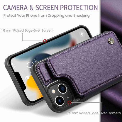 For iPhone 13 CaseMe C22 Card Slots Holder RFID Anti-theft Phone Case(Purple) by CaseMe