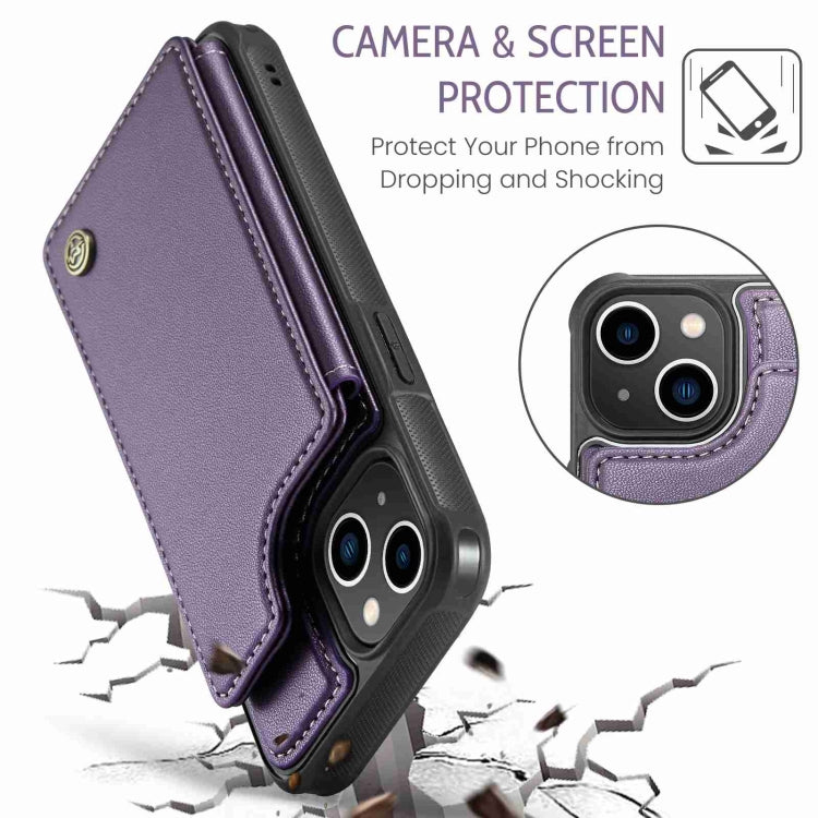 For iPhone 13 CaseMe C22 Card Slots Holder RFID Anti-theft Phone Case(Purple) by CaseMe