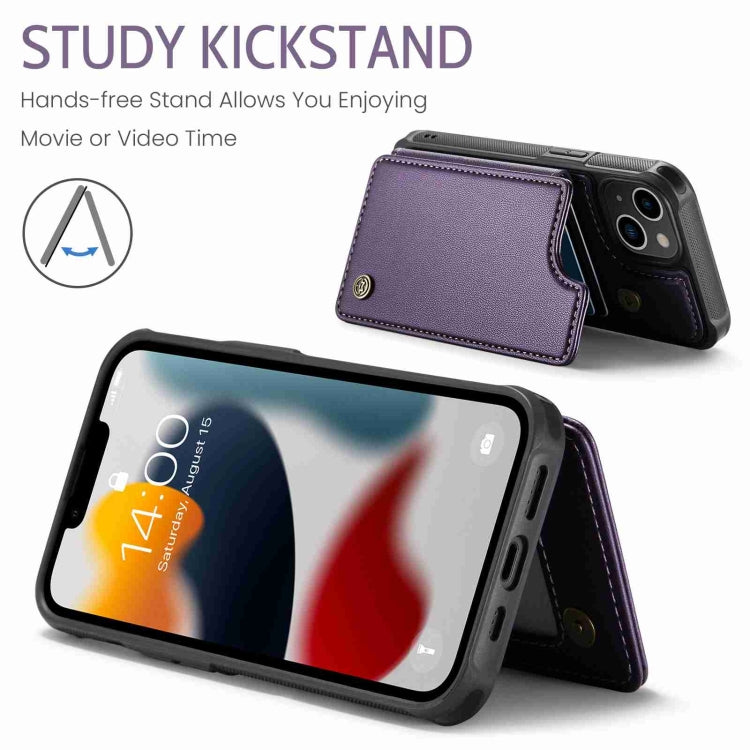 For iPhone 13 CaseMe C22 Card Slots Holder RFID Anti-theft Phone Case(Purple) by CaseMe