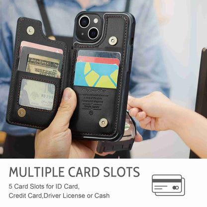 For iPhone 14 Plus CaseMe C22 Card Slots Holder RFID Anti-theft Phone Case(Black) by CaseMe
