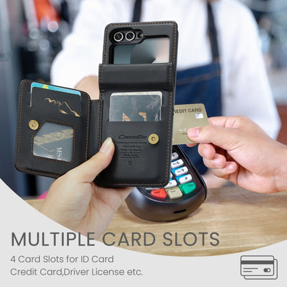 For Samsung Galaxy Z Flip6 / Flip7 FE CaseMe C22 PC+TPU Business Style RFID Anti-theft Leather Phone Case(Black) by CaseMe