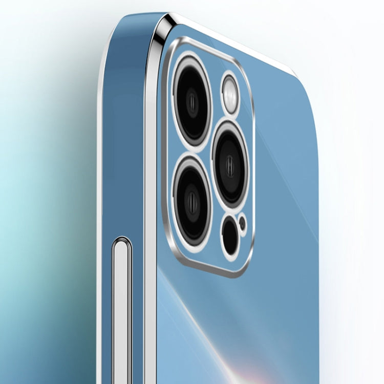 For iPhone 16 Pro XINLI Straight Edge 6D Electroplate TPU Phone Case with Ring Holder(Mint Green) by XINLI