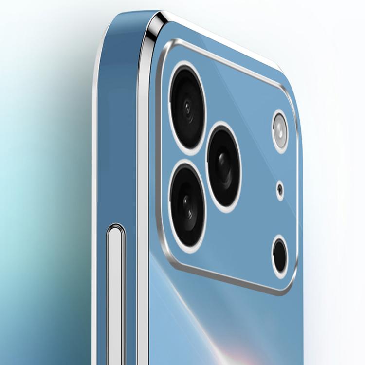 For iPhone 17 Pro Max XINLI Straight Edge 6D Electroplate TPU Phone Case with Ring Holder(Mint Green) by XINLI