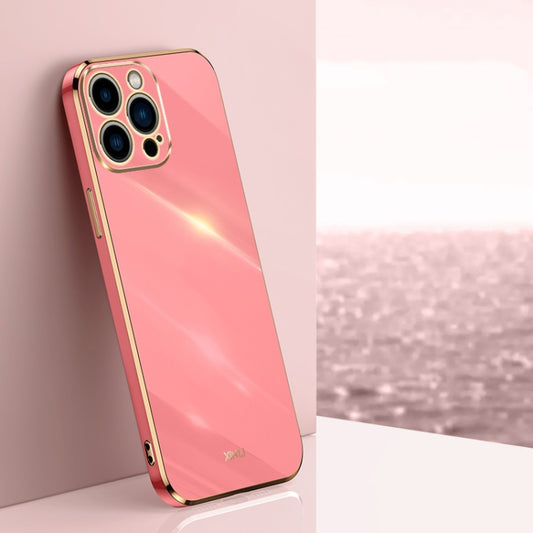 For iPhone 15 Pro XINLI Straight Edge 6D Electroplate TPU Phone Case(Hawthorn Red) by XINLI