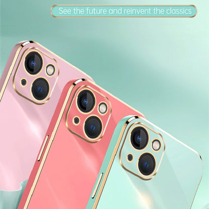 For iPhone 15 Plus XINLI Straight Edge 6D Electroplate TPU Phone Case(Cherry Purple) by XINLI