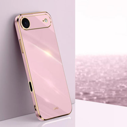 For iPhone Air XINLI Straight Edge 6D Electroplate TPU Phone Case(Cherry Purple) by XINLI