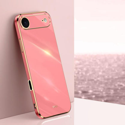 For iPhone Air XINLI Straight Edge 6D Electroplate TPU Phone Case(Hawthorn Red) by XINLI