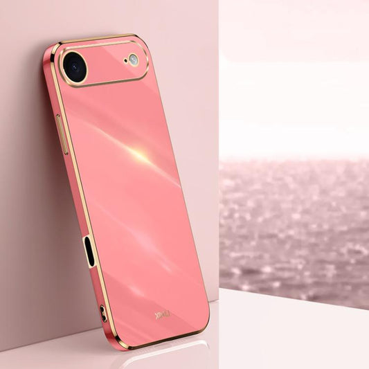 For iPhone Air XINLI Straight Edge 6D Electroplate TPU Phone Case(Hawthorn Red) by XINLI