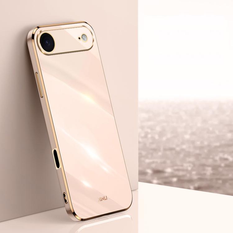 For iPhone Air XINLI Straight Edge 6D Electroplate TPU Phone Case(Pink) by XINLI