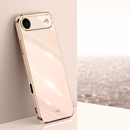 For iPhone Air XINLI Straight Edge 6D Electroplate TPU Phone Case(Pink) by XINLI