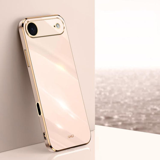 For iPhone Air XINLI Straight Edge 6D Electroplate TPU Phone Case(Pink) by XINLI