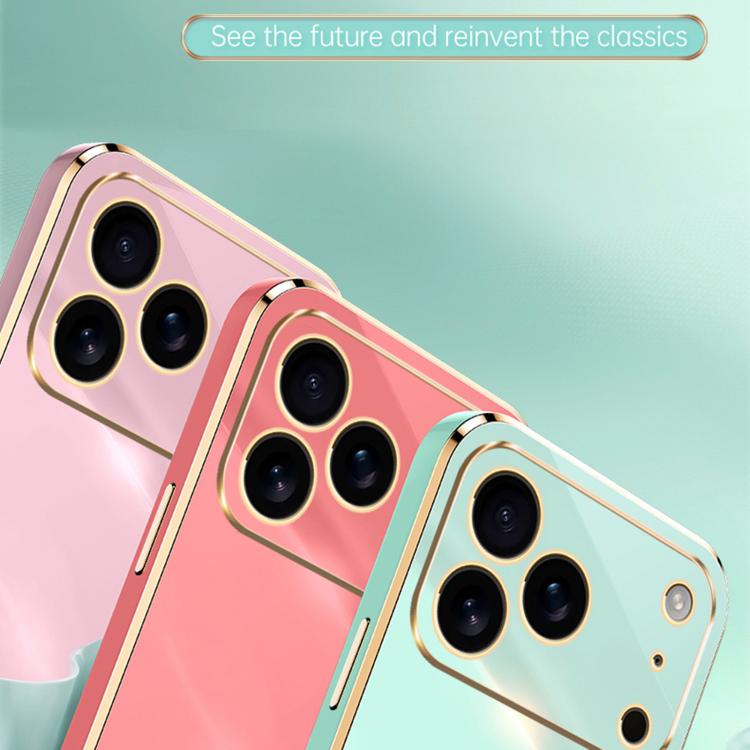 For iPhone 17 Pro Max XINLI Straight Edge 6D Electroplate TPU Phone Case(Pink) by XINLI