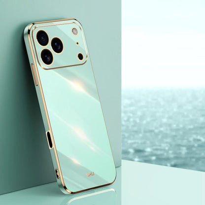 For iPhone 17 Pro Max XINLI Straight Edge 6D Electroplate TPU Phone Case(Mint Green) by XINLI