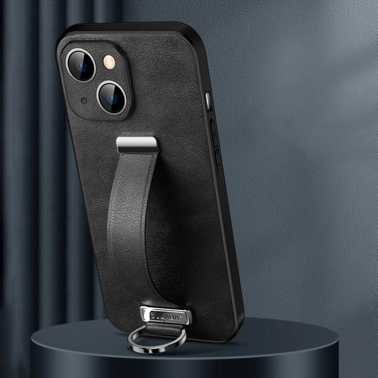 For iPhone 15 Plus SULADA Tide Cool Series PC + Leather Texture Skin Feel Phone Case(Black) by SULADA