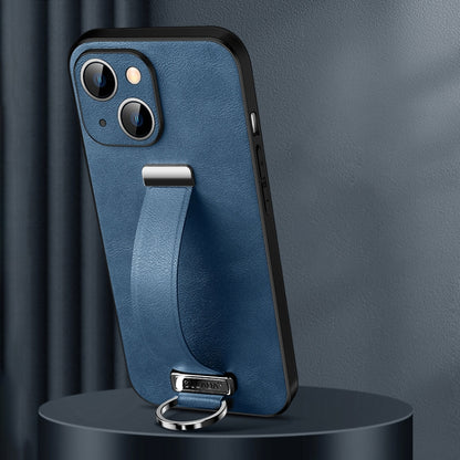 For iPhone 15 Plus SULADA Tide Cool Series PC + Leather Texture Skin Feel Phone Case(Blue) by SULADA