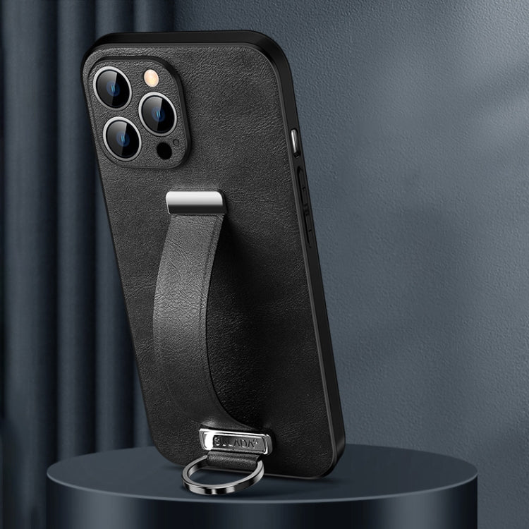 For iPhone 15 Pro SULADA Tide Cool Series PC + Leather Texture Skin Feel Phone Case(Black) by SULADA