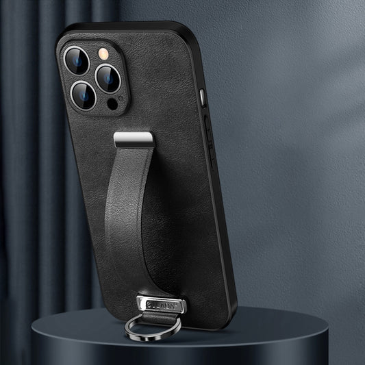 For iPhone 15 Pro Max SULADA Tide Cool Series PC + Leather Texture Skin Feel Phone Case(Black) by SULADA