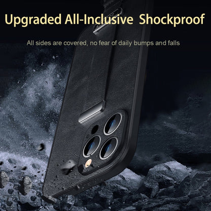 For iPhone 16 Plus SULADA Tide Cool Series PC + Leather Texture Skin Feel Phone Case(Brown) by SULADA