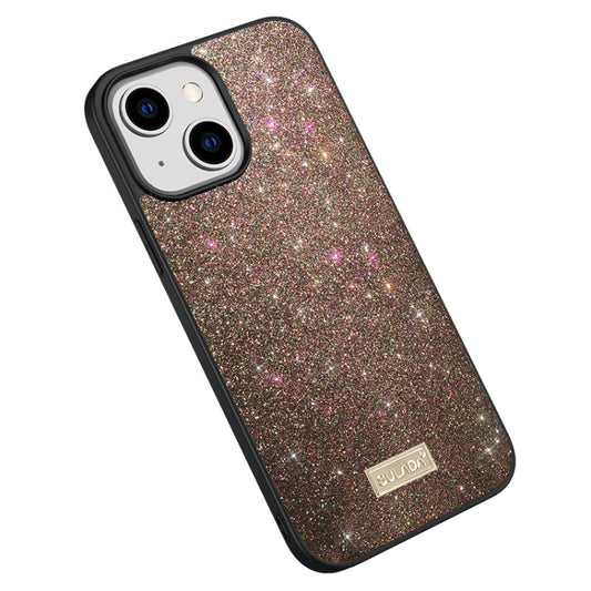 For iPhone 15 SULADA Glittery PC Hybrid TPU Handmade Leather Phone Case(Colorful) by SULADA