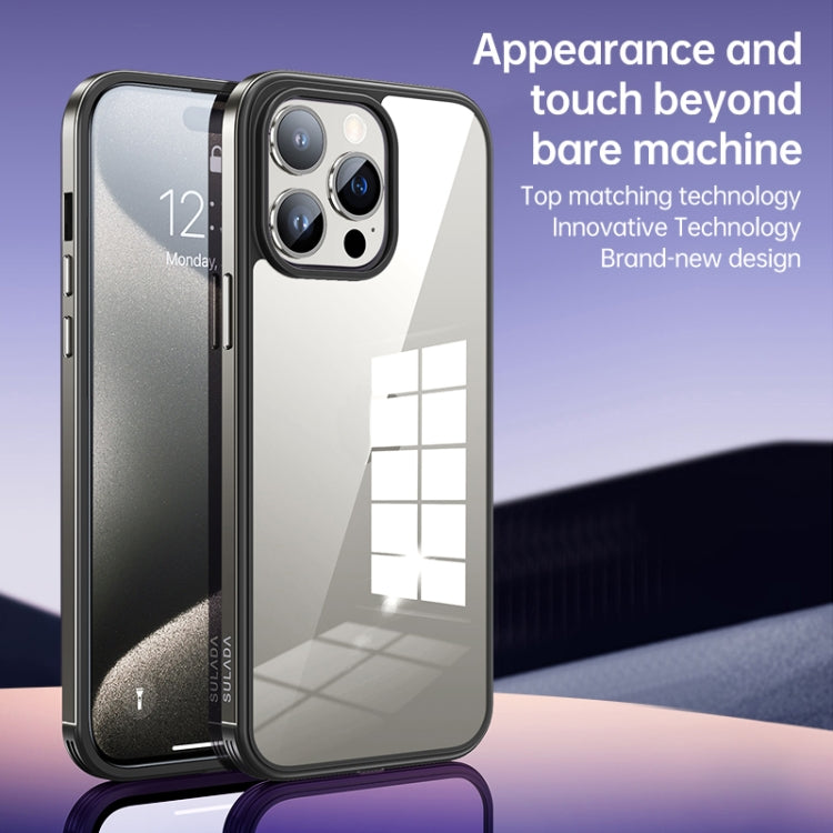 For iPhone 15 SULADA Metal Frame + Nano Glass + TPU Phone Case(Dark Purple) by SULADA