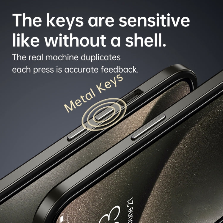 For iPhone 15 Plus SULADA Metal Frame + Nano Glass + TPU Phone Case(Dark Purple) by SULADA