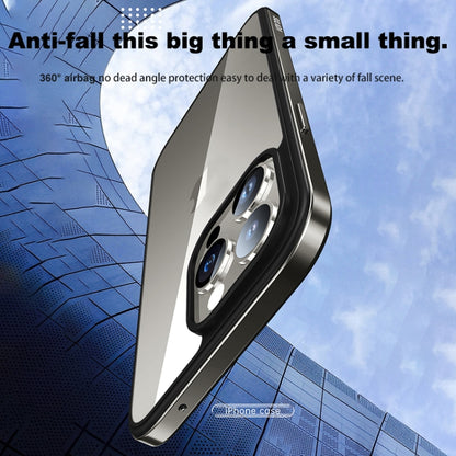 For iPhone 15 Pro SULADA Metal Frame + Nano Glass + TPU Phone Case(Blue) by SULADA