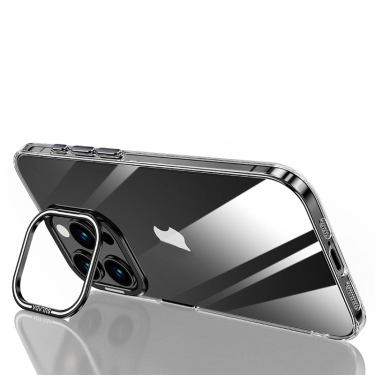For iPhone 15 Pro SULADA PC + Aluminum Alloy Lens Holder Phone Case(Black) by SULADA