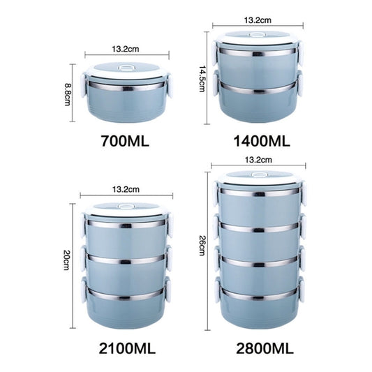 Dual-Layer 1.4L Stainless Steel Insulation Container Lunch Box Food Bento Box(Random Color Delivery) by bashfashion