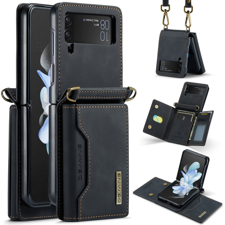 For Samsung Galaxy Z Flip3 5G DG.MING M2 Series Card Bag Magnetic Leather Phone Case(Black) by DG.MING