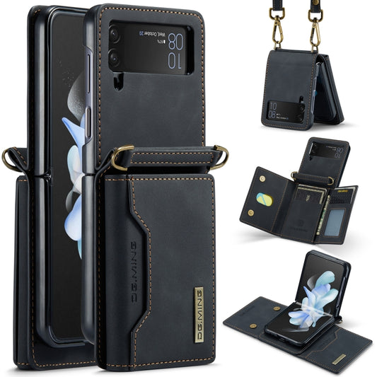 For Samsung Galaxy Z Flip3 5G DG.MING M2 Series Card Bag Magnetic Leather Phone Case(Black) by DG.MING