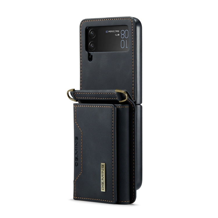 For Samsung Galaxy Z Flip3 5G DG.MING M2 Series Card Bag Magnetic Leather Phone Case(Black) by DG.MING