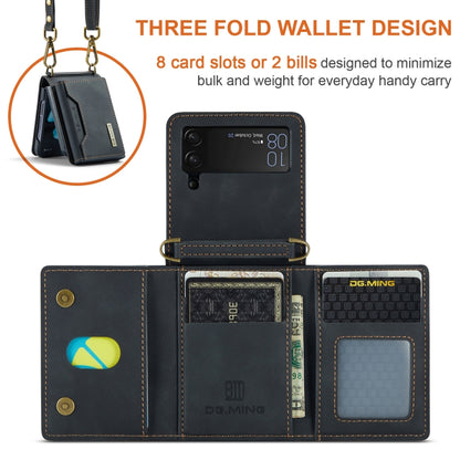 For Samsung Galaxy Z Flip3 5G DG.MING M2 Series Card Bag Magnetic Leather Phone Case(Black) by DG.MING