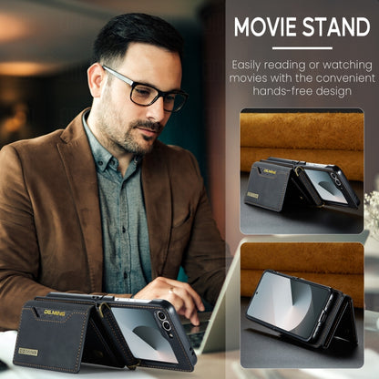 For Samsung Galaxy Z Flip6 / Flip7 FE DG.MING M2 Series Card Bag Magnetic Leather Phone Case(Black) by DG.MING