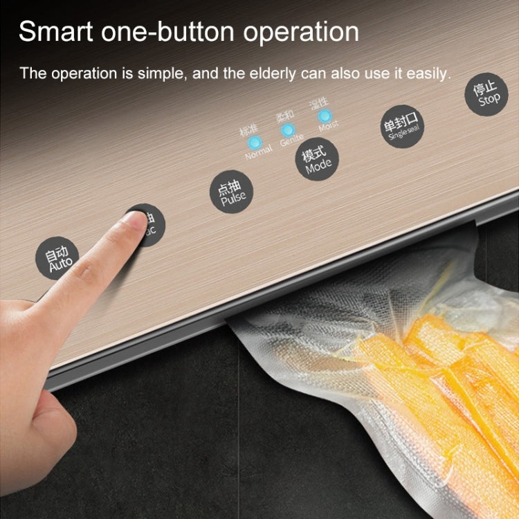 Automatic Vacuum Sealer Household Food Preservation Packaging Machine, Plug Specification:EU Plug(Gold) by bashfashion
