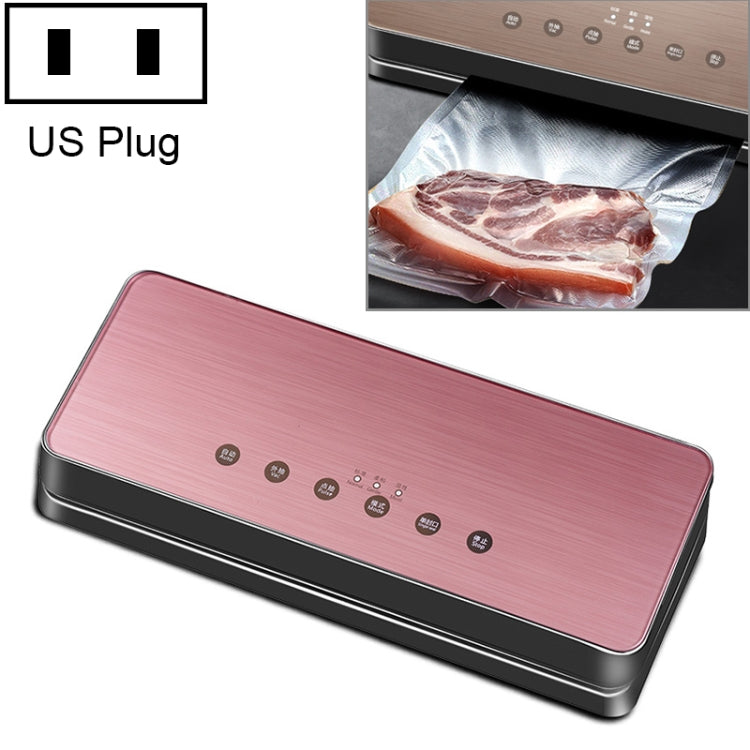Automatic Vacuum Sealer Household Food Preservation Packaging Machine, Plug Specification:US Plug(Rose Gold) by bashfashion