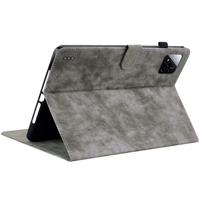For Xiaomi Pad 7 / Pad 7 Pro Tiger Pattern Flip Leather Tablet Case(Grey) by bashfashion