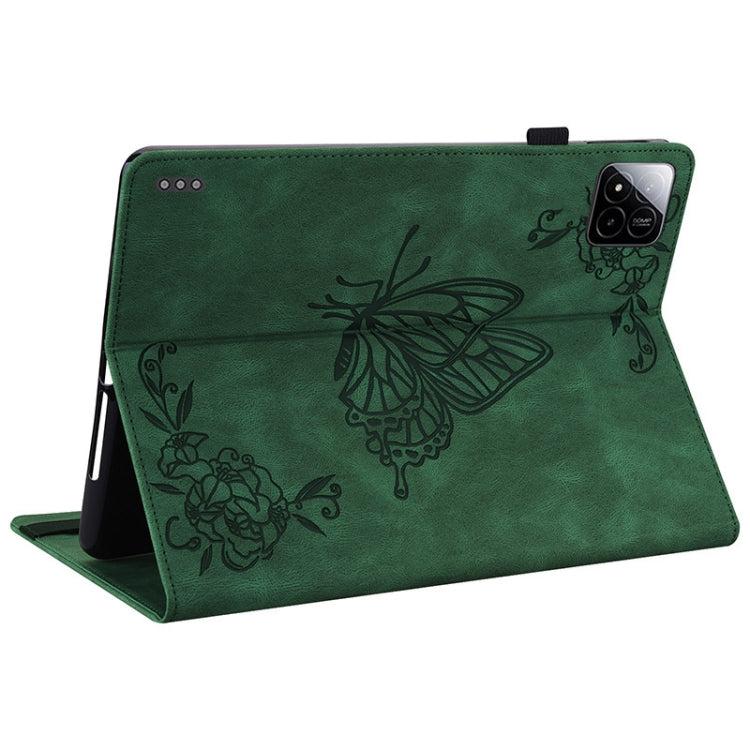 For Xiaomi Pad 7 / Pad 7 Pro Butterfly Flower Embossed Leather Tablet Case(Green) by bashfashion