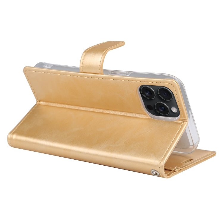 For iPhone 15 Pro Max GOOSPERY BLUE MOON Crazy Horse Texture Leather Phone Case(Gold) by GOOSPERY