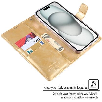 For iPhone 15 GOOSPERY BLUE MOON Crazy Horse Texture Leather Phone Case(Rose Gold) by GOOSPERY