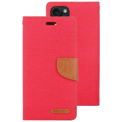 For iPhone 15 Pro GOOSPERY CANVAS DIARY Fabric Texture Flip Leather Phone Case(Red) by GOOSPERY
