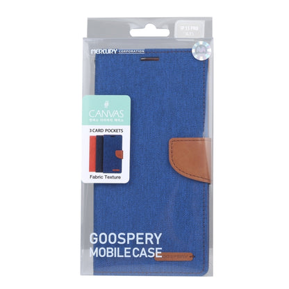For iPhone 15 Pro GOOSPERY CANVAS DIARY Fabric Texture Flip Leather Phone Case(Blue) by GOOSPERY