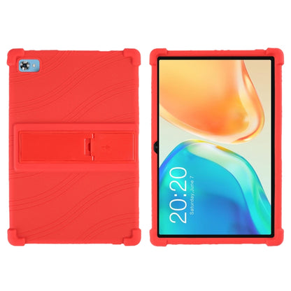 For Teclast M40 Plus Shockproof Silicone Tablet Protective Case with Holder(Red) by bashfashion