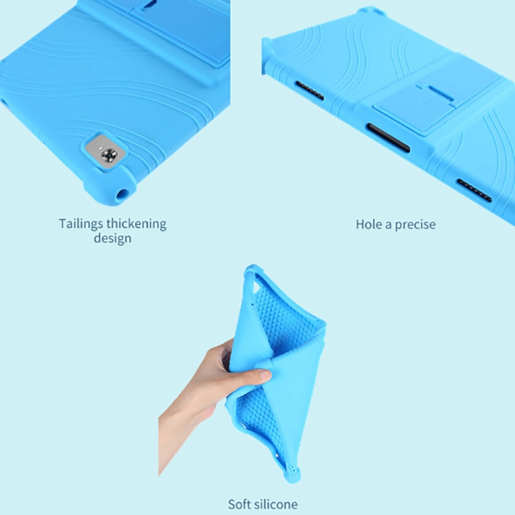 For Teclast M40 Plus Shockproof Silicone Tablet Protective Case with Holder(Red) by bashfashion