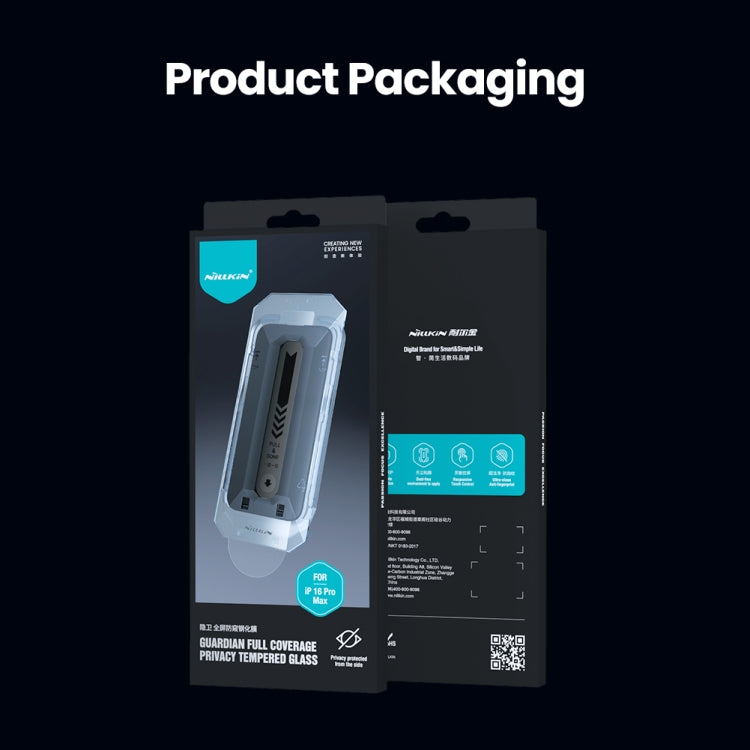 For iPhone 16 Pro Max NILLKIN Guardian Full Coverage Privacy Tempered Glass Film by NILLKIN