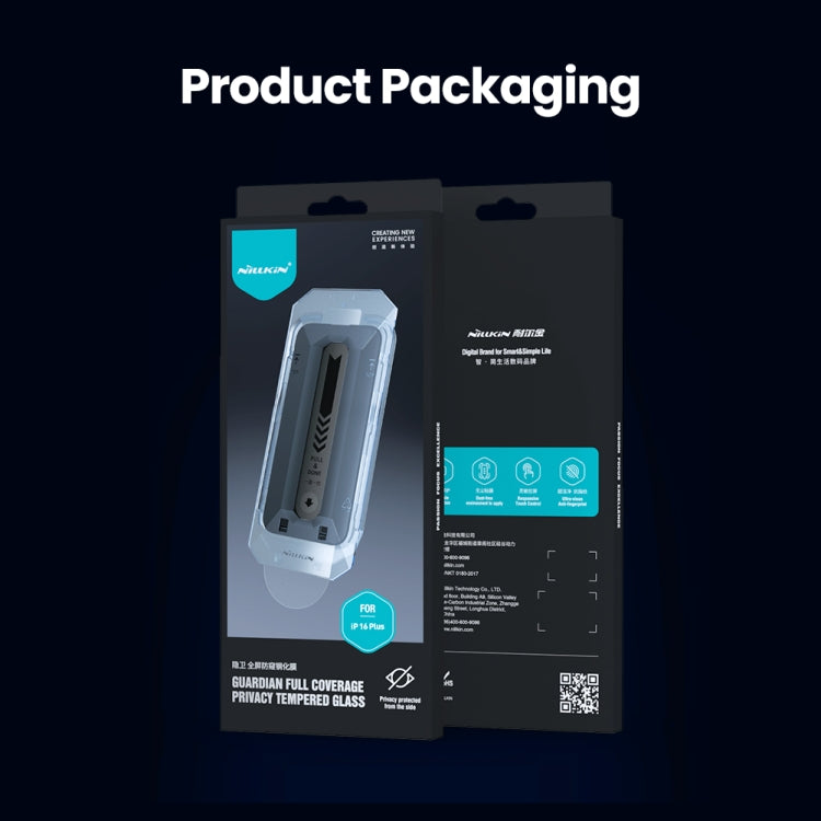 For iPhone 16 Plus NILLKIN Guardian Full Coverage Privacy Tempered Glass Film by NILLKIN