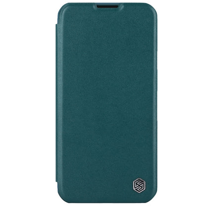 For iPhone 15 NILLKIN QIN Series Pro Plain Leather Phone Case(Green) by NILLKIN