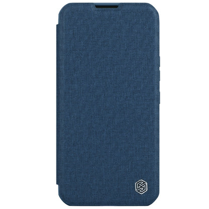 For iPhone 15 Pro NILLKIN QIN Series Pro Fabric Textured Leather Phone Case(Blue) by NILLKIN