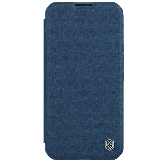 For iPhone 15 Plus NILLKIN QIN Series Pro Fabric Textured Leather Phone Case(Blue) by NILLKIN