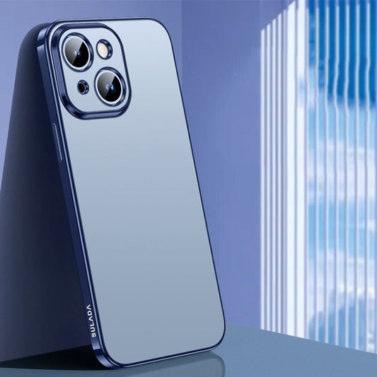 For iPhone 15 SULADA Electroplating Frosted TPU Phone Case(Titanium Blue) by SULADA